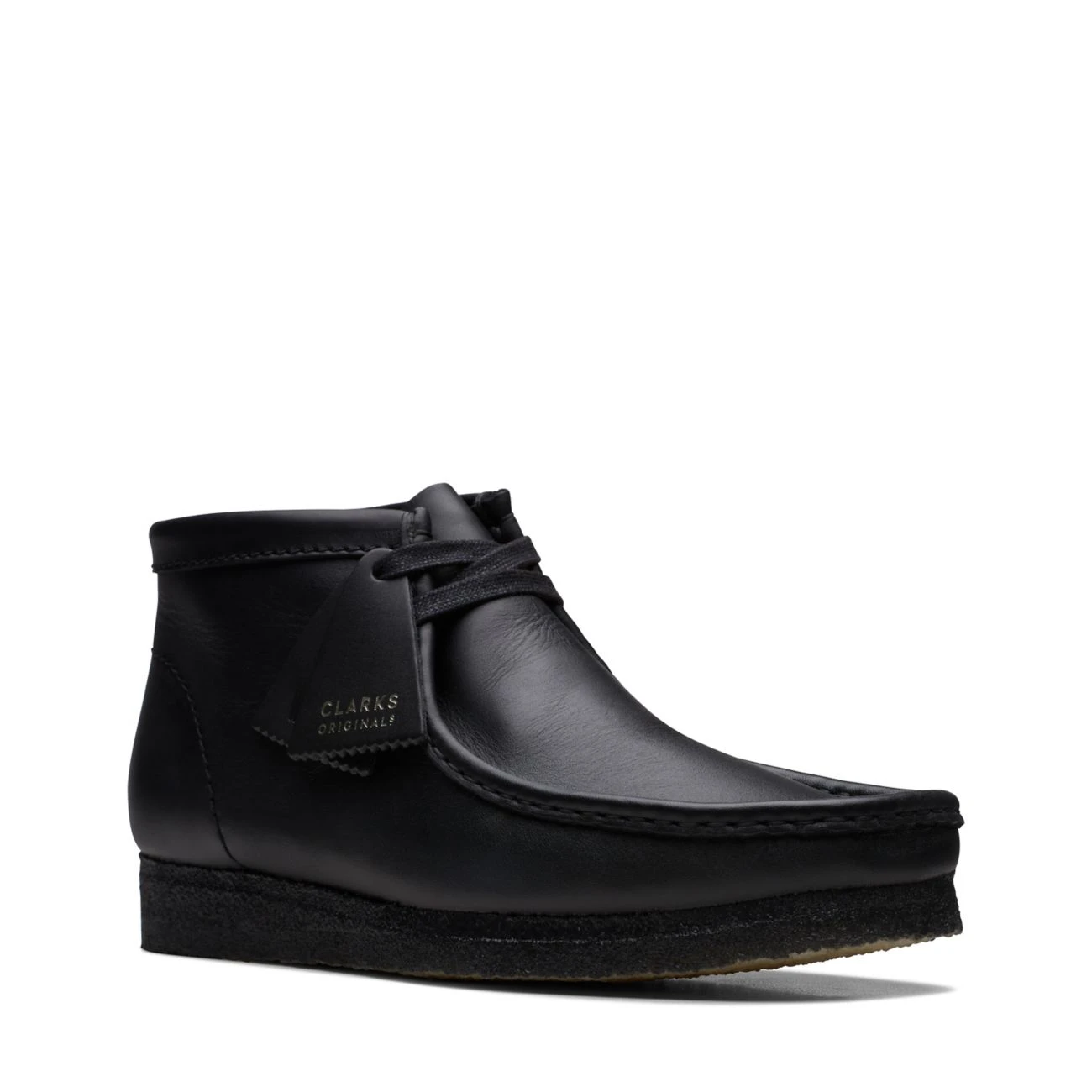 Clarks Wallabee Boot Black Leather 5 Clarks Wallabee Boot Black Leather - Image 3