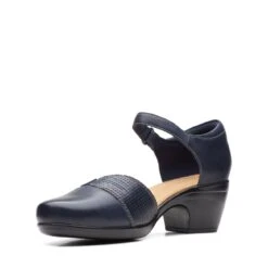 Clarks Emily Rae Navy Combination -Clarks 26164673 W 4