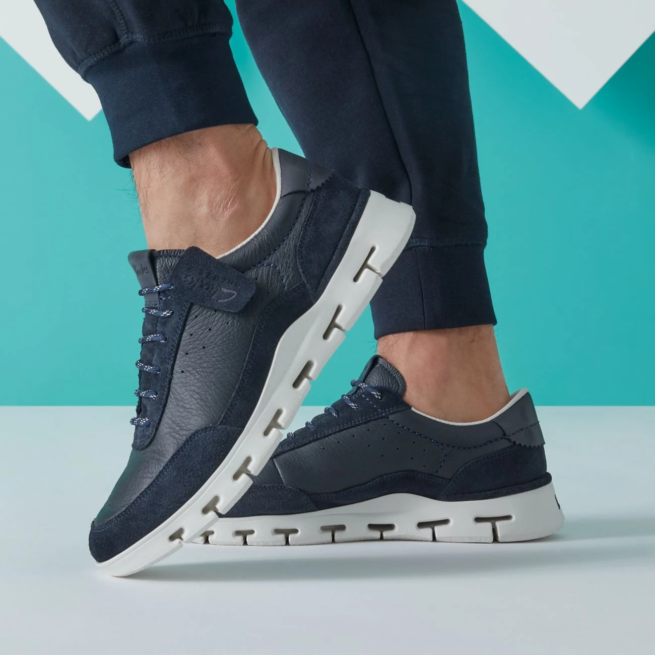 Clarks Nature X One Navy Combination 4 Clarks Nature X One Navy Combination - Image 2