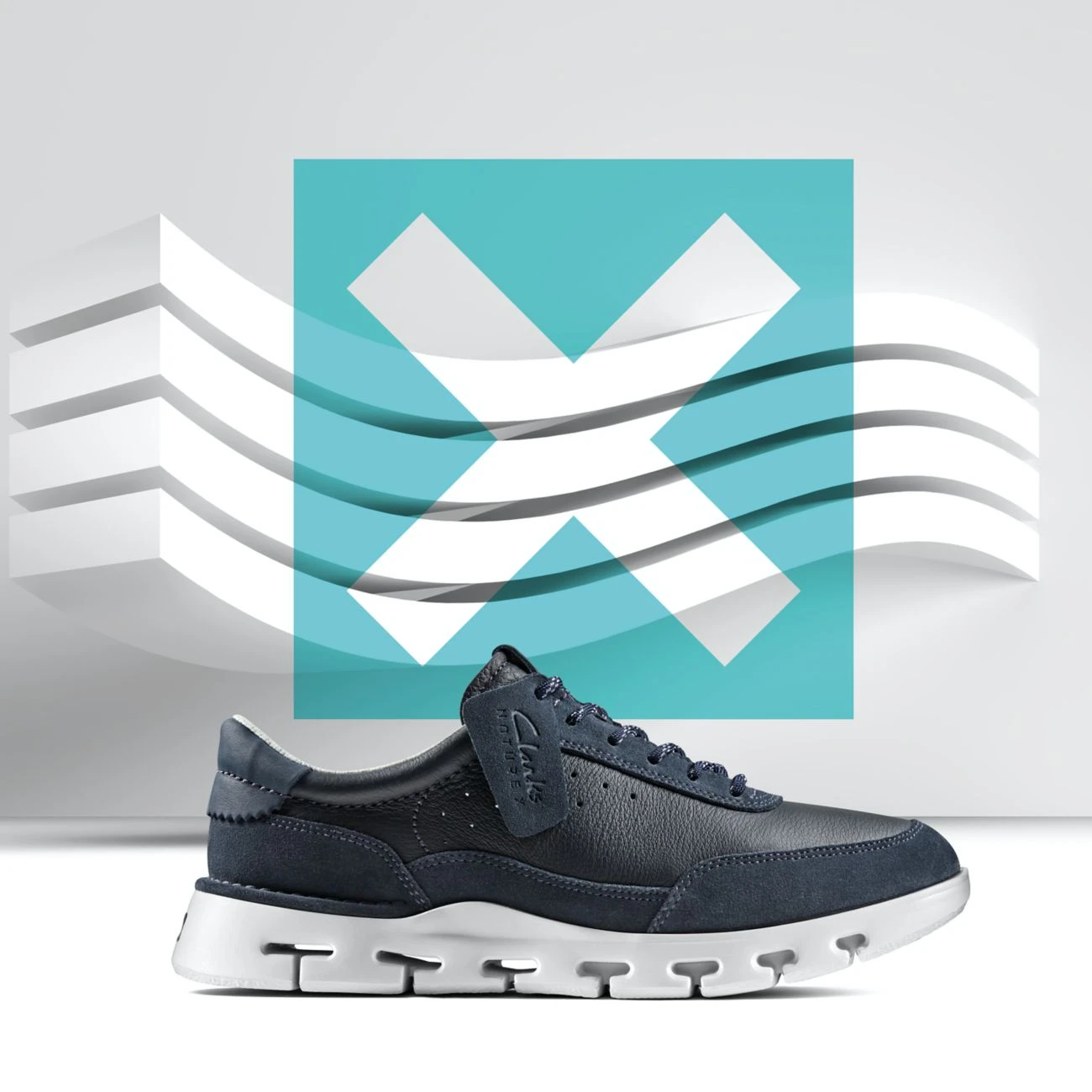 Clarks Nature X One Navy Combination 5 Clarks Nature X One Navy Combination - Image 3