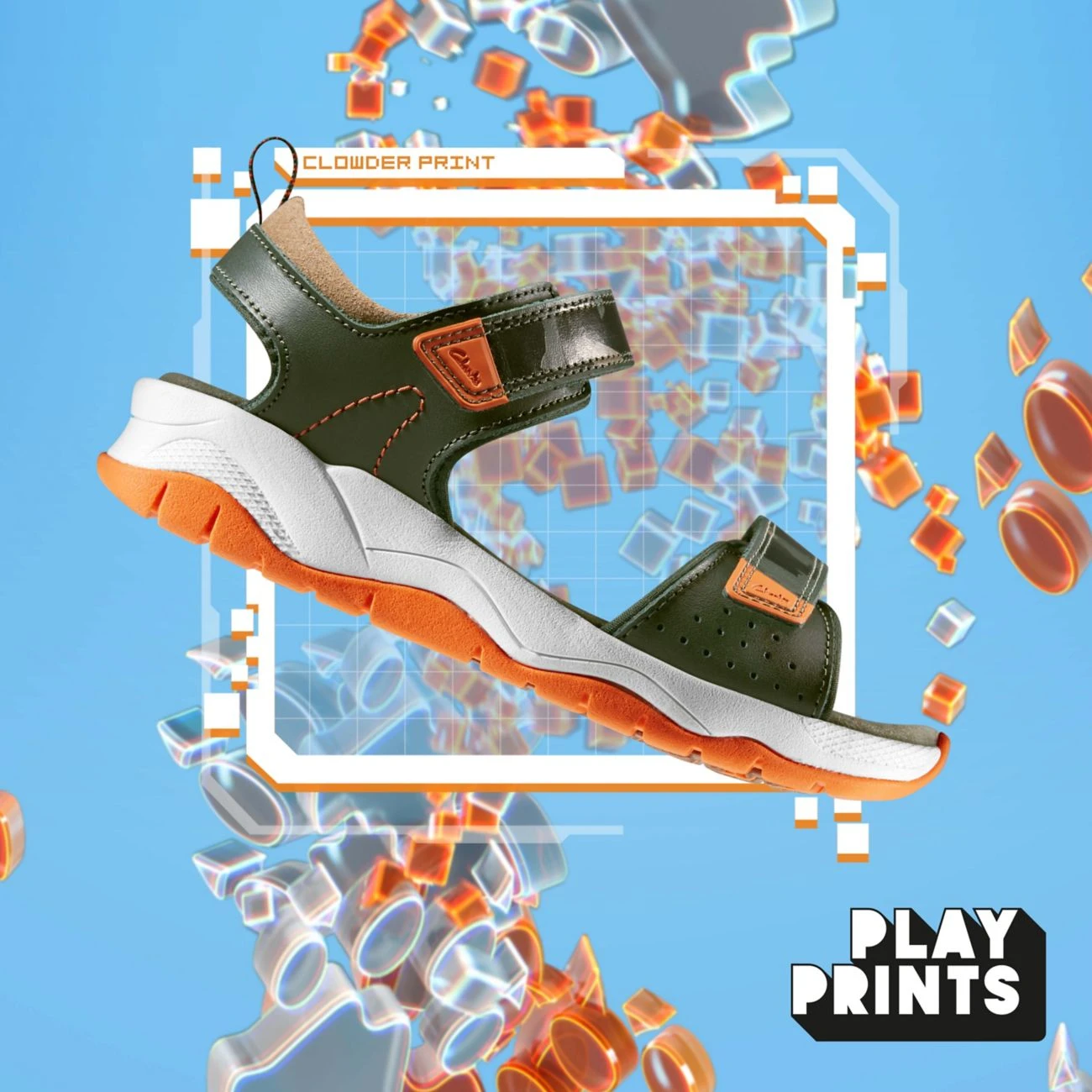 Clarks Clowder Print Kid Khaki Combi 4 Clarks Clowder Print Kid Khaki Combi - Image 2