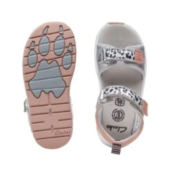 Clarks Clowder Print Kid Silver 15 Clarks Clowder Print Kid Silver -Clarks 26166127 W 7