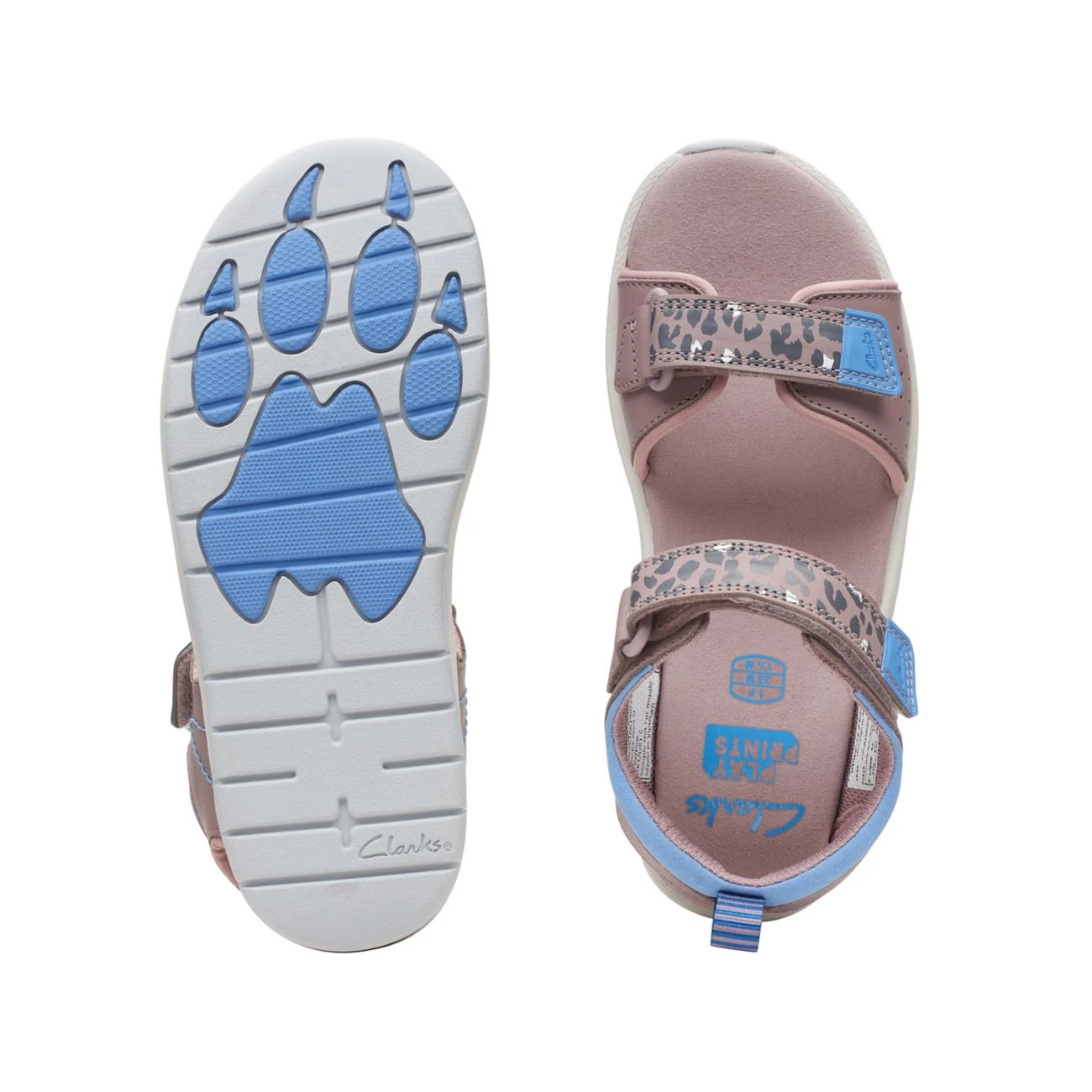 Clarks Clowder Print Older Grey/Pink 9 Clarks Clowder Print Older Grey/Pink - Image 7