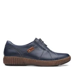 Clarks Magnolia Zip Navy Leather