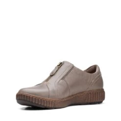 Clarks Magnolia Zip DarkTaupe Leather 12 Clarks Magnolia Zip DarkTaupe Leather -Clarks 26167484 W 4