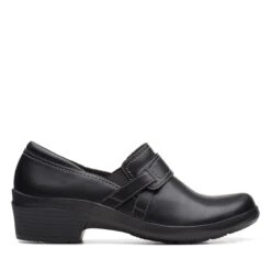 Clarks Angie Poppy Black Leather