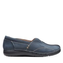 Clarks Un Loop Stride Navy Nubuck