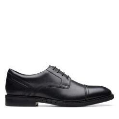 Clarks Un Hugh Cap Black Leather