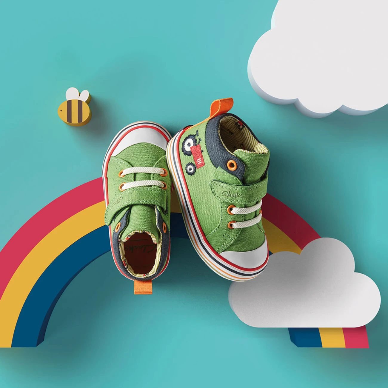 Clarks Foxing Tor Hi Toddler Green 4 Clarks Foxing Tor Hi Toddler Green - Image 2