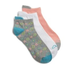 Clarks 3 Pack Cotton NS Grey/Coral